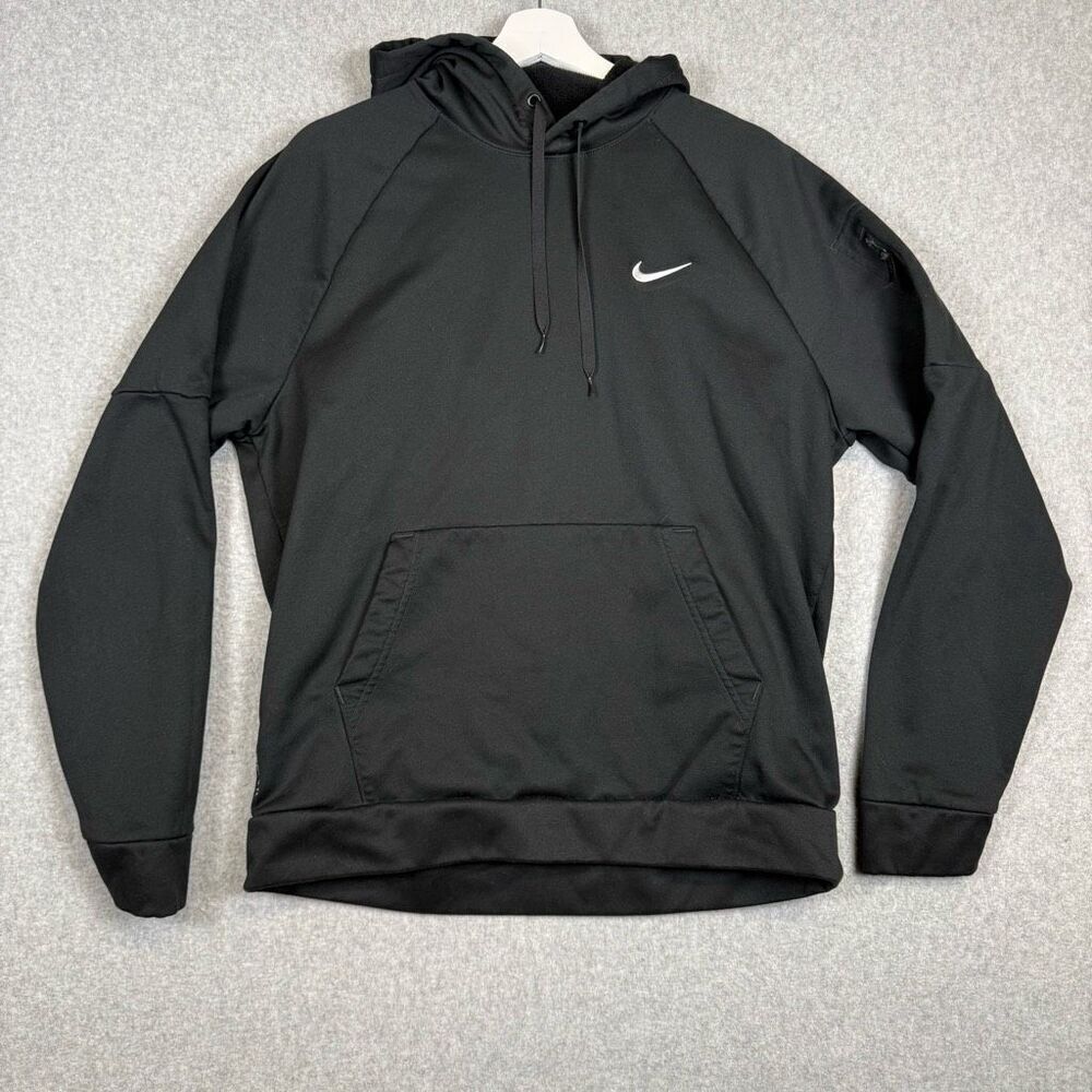 Nike Women's L Therma fit Pullover Black Hoodie Sweatshirt Athletic Athleisure
